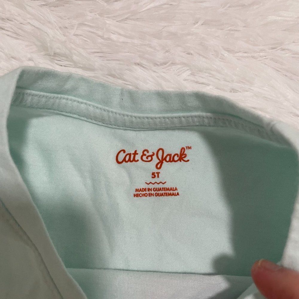 3/$10 Toddlers Cat & Jack Light Green Floral Tee Size 5T - Picture 2 of 4